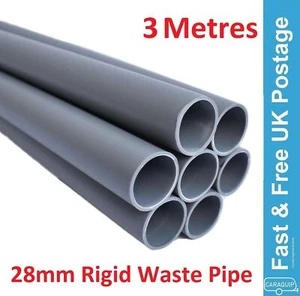 Autocaravana autocaravana de 3 metros 28 mm ajuste rígido para empuje aguas residuales gris tubería - Imagen 1 de 2