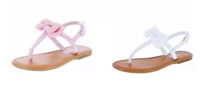 SMART FIT GIRLS' MILA BOW SUMMER DRESSY SANDALS PINK WHITE NIB SMARTFIT - Picture 1 of 9