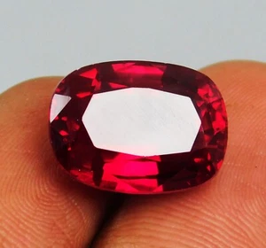 Pigeon Blood Red Ruby 14.00 Ct Beautiful Genuine Cushion CertifiedLoose Gemstone - Picture 1 of 7