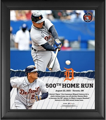 Miguel Cabrera Detroit Tigers Framed 15x17 500th Career Home Run Collage Cover