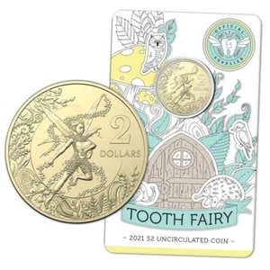 2021 Australia Tooth Fairy $2 Uncirculated Coin - Carded - Bild 1 von 3