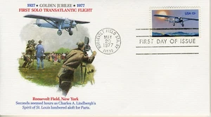 US FDC 1977 #1710 13¢ Charles Lindbergh Transatlantic Flight Fleetwood Cachet - Picture 1 of 2