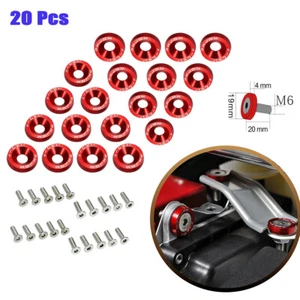 20pcs Red Billet Aluminum Fender/Bumper Washer/Bolt Engine Bay Dress Up Kit - Picture 1 of 12