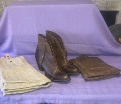 Used Womens Durango 5 Inch Boots Size 9.5 DRD0058 Brown With 2 Different Tops - Image 1 of 4