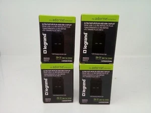 Legrand Adorne ARTRUSB15PD30G4-30W/15A/125VAC (BLACK) BOX OF 4 - Picture 1 of 6