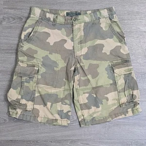 RaRe Vintage Old Navy Surplus Co Y2K Woodland Camo Cargo Shorts Baggy Mens Sz 34 - Picture 1 of 14