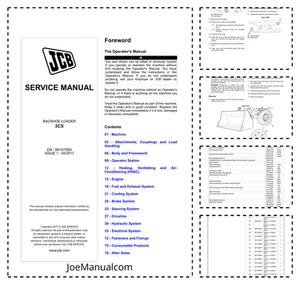 JCB 3CX Backhoe Loader Service Manual 2017+ 9813/7800 - Picture 1 of 1