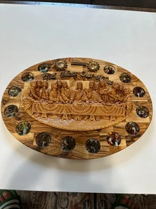 Última Cena Obra Maestra Madera de Olivo Tallada en Tierra Santa Ciudad de Jerusalén... - Imagen 1 de 7