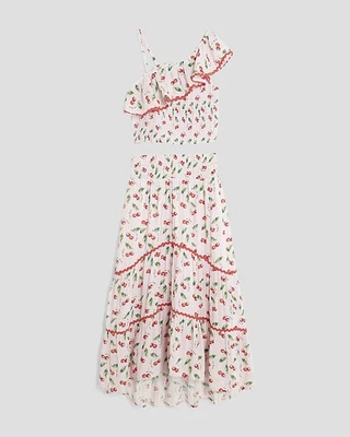 River Island Girls 2 Piece Set Pink Cherry Bikini Top & Maxi Skirt Beachwear