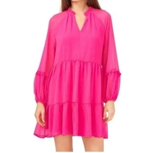 NEW WOMENS VINCE CAMUTO PULLOVER TIERED MINI DRESS! BEAUTIFUL DETAIL! Size XS - Picture 1 of 7