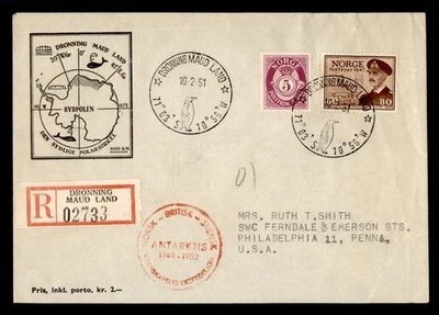 DR WHO 1951 NORUEGA ANTÁRTICO DRONE MAUD TIERRA REGISTRADA M63968 Foto 1 de 2