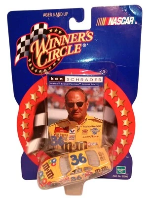 VTG NASCAR Winners Circle Ken Schrader #36 1/64 Diecast M&Ms Car & Trading Card  - Image 1 of 4