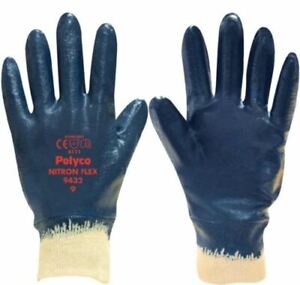 Rękawice Polyco - Nitron Flex w pełni powlekane niebieskie ochronne rękawice robocze
