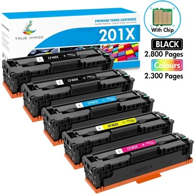 5PK High Yield CF400X 201X 201A Toner Set For HP Color Laser Jet Pro MFP M277dw - Image 1 of 4