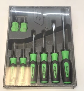 Snap-on Soft Grip Combination Screwdriver Set SGDX80BG 8pc set NEW Green - Picture 1 of 5