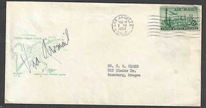 1954 COVER NOV 14 FIRST SCHEDULED COMMERCIAL POLAR FLT ARCTIC BASIN LOS SEE INFO - Afbeelding 1 van 1