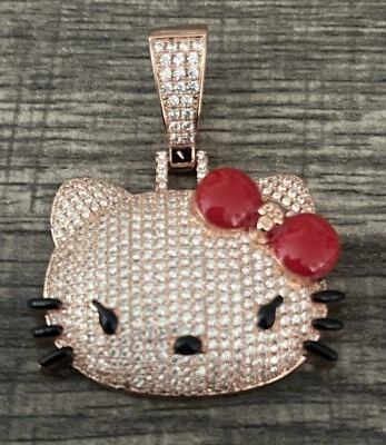 HELLO KITTY Pink Rose Gold Toned 2.5” Pendant Fashion Jewelry Brand New Item - Image 1 of 4