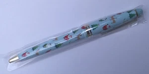 VINTAGE CHRISTMAS 2 PIECE WORKING BALLPOINT PEN - SANTA-TREES-REINDEERS DESIGN - Picture 1 of 1