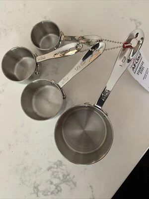 4 - Tazas medidoras de acero inoxidable TODAS LAS PLACAS 1, 1/2, 1/3, 1/4 taza - Nuevas con etiquetas Foto 1 de 4