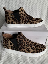 raw edge animal print canvas slip on