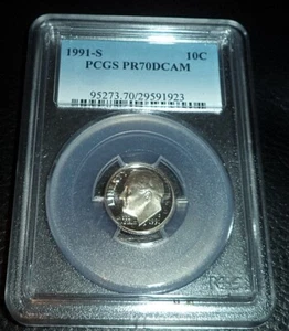 1991 S 10C Roosevelt Dime PCGS PR70DCAM - Picture 1 of 2