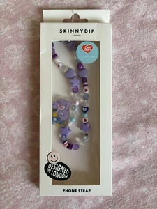 Care Bears Skinnydip London Phone Charm Beaded Strap OFFICIAL merchandise PURPLE - Zdjęcie 1 z 2