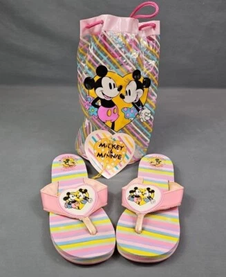 Vtg Mickey And Friends Footwear Sandals 1986 Minnie Mouse Girls Size 2-3  - Image 1 of 4