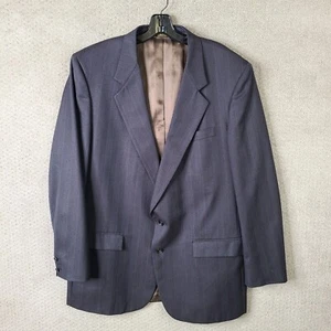 Louis Roth Jacket Mens 46L Gray Striped Blazer Wool 2 Button Suit Coat - Picture 1 of 19