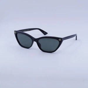 Gafas de sol Gucci GG1815S 001 negras brillantes/grises 58-15-140 nuevas auténticas - Imagen 1 de 7