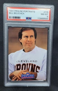 1991 Proline Portraits Bill Belichick #115 Graded NM-MT PSA 8 Rookie Coach Card - Picture 1 of 2