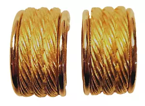 Givenchy Clip Ohrringe goldfarben Seil breit Halbcreolen 80er Logo Paris New York - Bild 1 von 5
