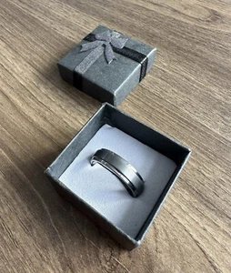 Triton Herren Wolframcarbid TC 850 Größe 8,75 Comfort Fit Bandring grau - Bild 1 von 6