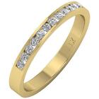 Engagement Ring VS1 E 0.40 Ct Natural Diamond 14K Yellow Gold Channel Set 2.80MM