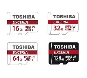 Micro SD Toshiba 16 32 64 128 GB Exceria UHS-I U3 Classe 10 Nuove Originali