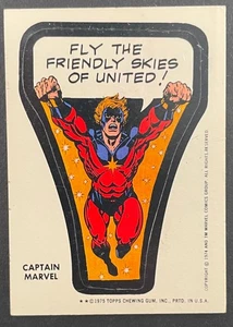 1975 Topps Marvel Comics Sticker "CAPTAIN MARVEL" wunderschön - Bild 1 von 2