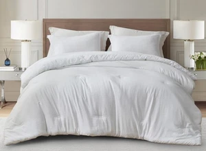 Chezmoi Collection Calvin 3-Piece Jacquard Textured Woven Comforter Bedding Set - Picture 1 of 28