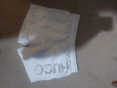 Pantalones Cortos de Natación Hugo Boss Para Hombre "ABAS" Blanco Estampado de Logo EE. UU. L IT 52 Foto 1 de 3