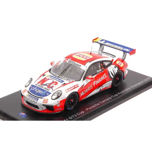 PORSCHE 911 GT3 N.7 CARRERA CUP AUSTRALIA CHAMPION J.EVANS 1:43 Spark Model Auto - Immagine 1 di 1