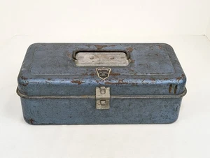 My Buddy #1351 One Tray Tackle Box Vintage blau-grün Metall Angelwerkzeug Aufbewahrung - Bild 1 von 20