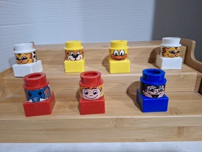 Bonecos antigos 1984 Ritvik Mega Blocks 2 lados, lote de 7 - Imagem 1 de 2