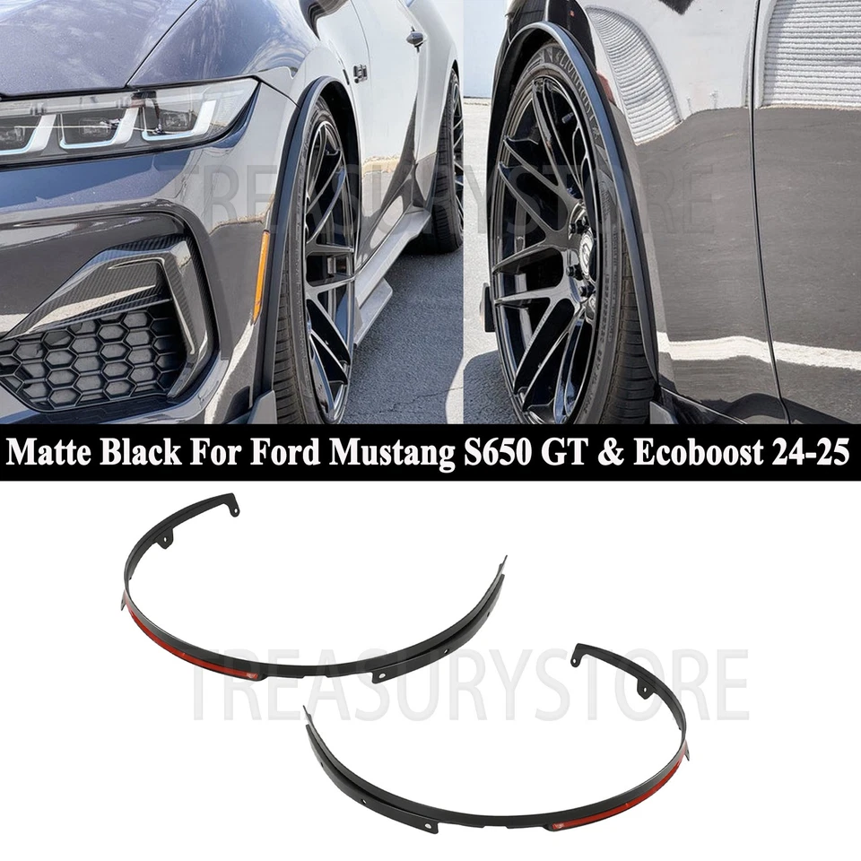 Extensión de cuarto de guardabarros delantero negro mate para Ford Mustang S650 2024-2025 Foto 1 de 4