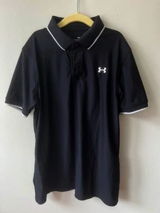 Under Armour Heatgear Loose Fit Black Polo Shirt - Size Youth Medium - Picture 1 of 3