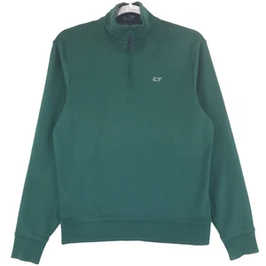 Camiseta deportiva de ballena de Vineyard Vines para hombre XS verde tejido algodón 1/4 con cremallera manga larga - Imagen 1 de 7