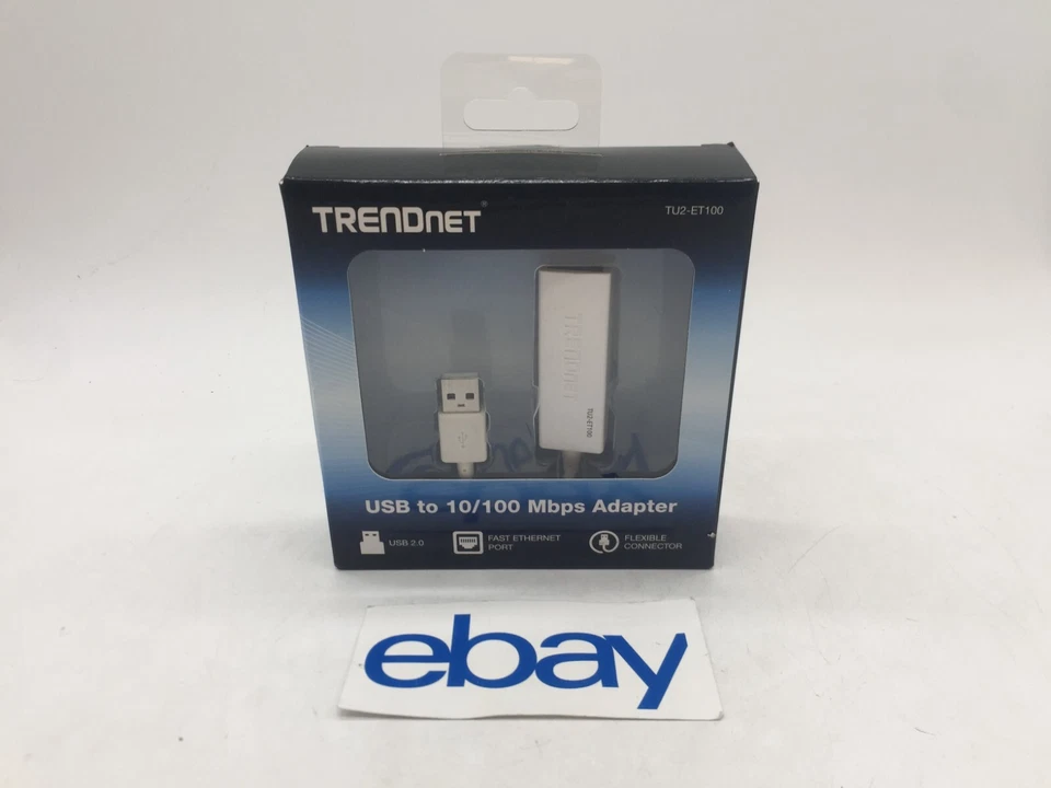 NEW TRENDnet TU2-ET100 Fast Ethernet Adapter USB 2.0 to 10/100 FREE S/H - Image 1 of 3