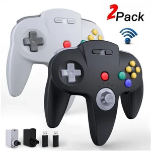 2.4G Wireless N64 Controller For N64/ Nintendo Switch/ PC/ Mac Windows 2PACk - Picture 1 of 21