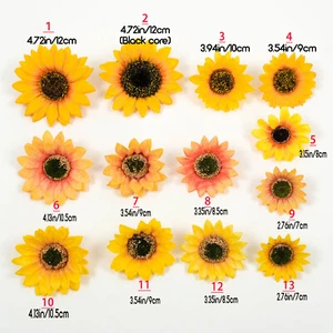 13 Size Artificial Silk Sunflower Heads - Bulk Fake Flower Heads For DIY Wedding - Picture 1 of 18