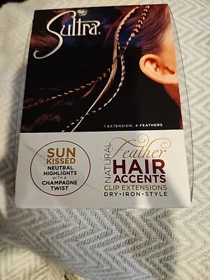 Acentos de cabello ultra pluma extensiones Clio SUN KISSED resaltado neutro con giro Foto 1 de 2