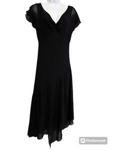 Vintage Dress Black AGB Fairycore Goth Draped Formal Asymmetrical Whimsy Y2K 6 - Picture 1 of 6