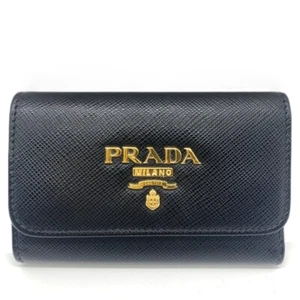 PRADA Saffiano Leather 4-ring Key Holder Black A Rank Used - Picture 1 of 6