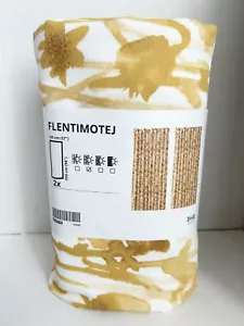 Ikea FLENTIMOTEJ curtains 57x98 " 1 pair, light beige/floral 405.681.99 - NEW - Picture 1 of 2